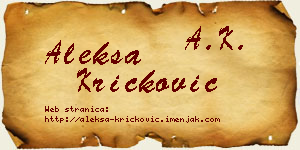 Aleksa Kričković vizit kartica
